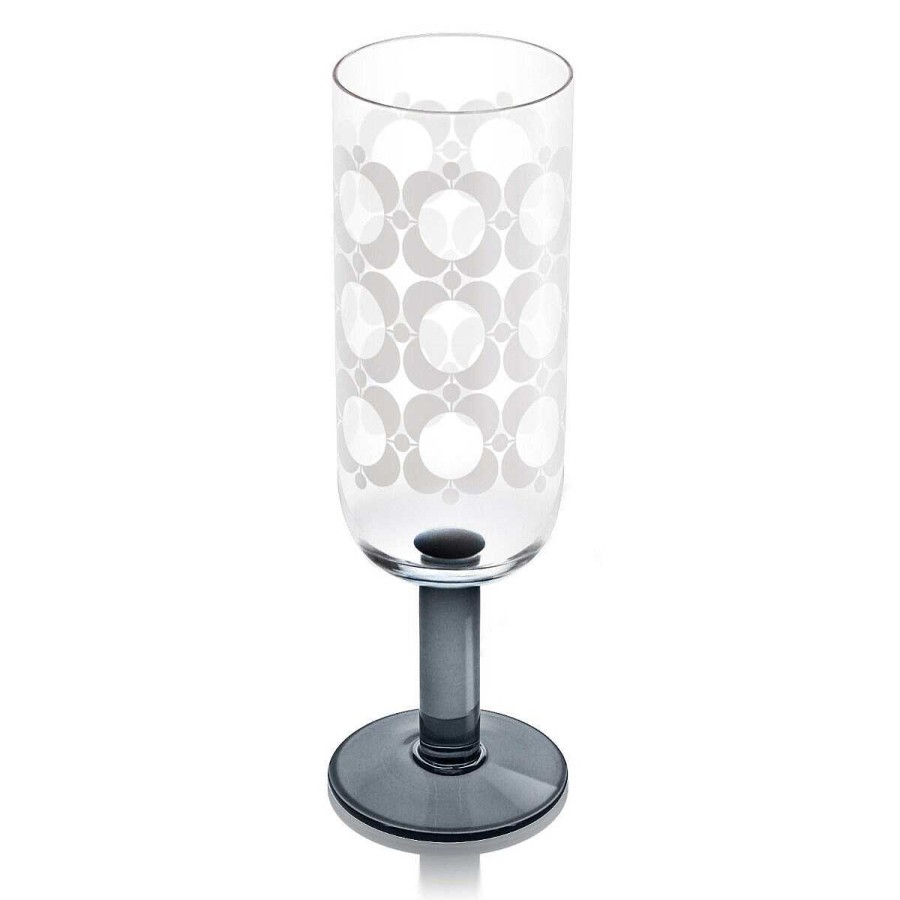 Glassware | Orla Kiely Orla Kiely Atomic Flower Green Shades Set Of 4 Champagne Glasses