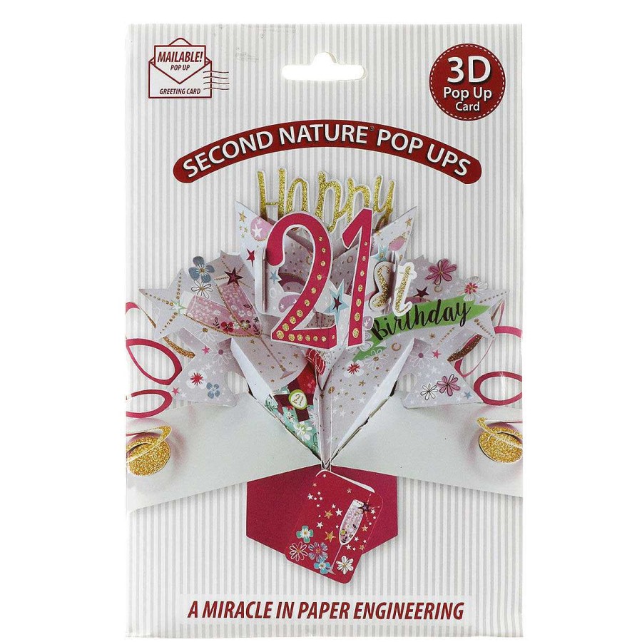 Age Cards | Second Nature Second Nature '21St Birthday' Bubbly 3D Pop Up Card