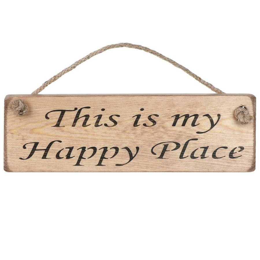 Plaques & Signs | Austin Sloan Austin Sloan 'This Is My Happy Place' Natural Wooden Sign