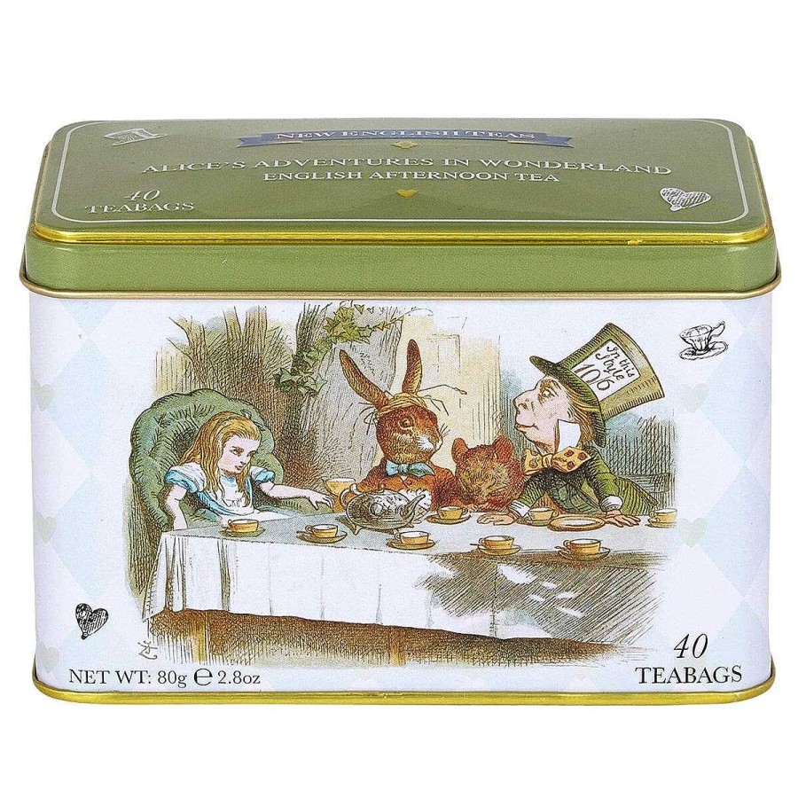 Tea | New English Teas New English Teas Alice In Wonderland Tea Tin With 40 English Breakfast Tea Bags