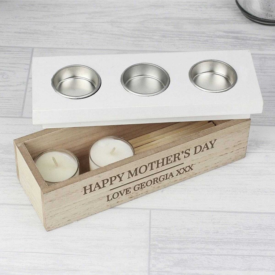 Keepsake Boxes | Temptation Gifts Personalised Classic Triple Tea Light Box