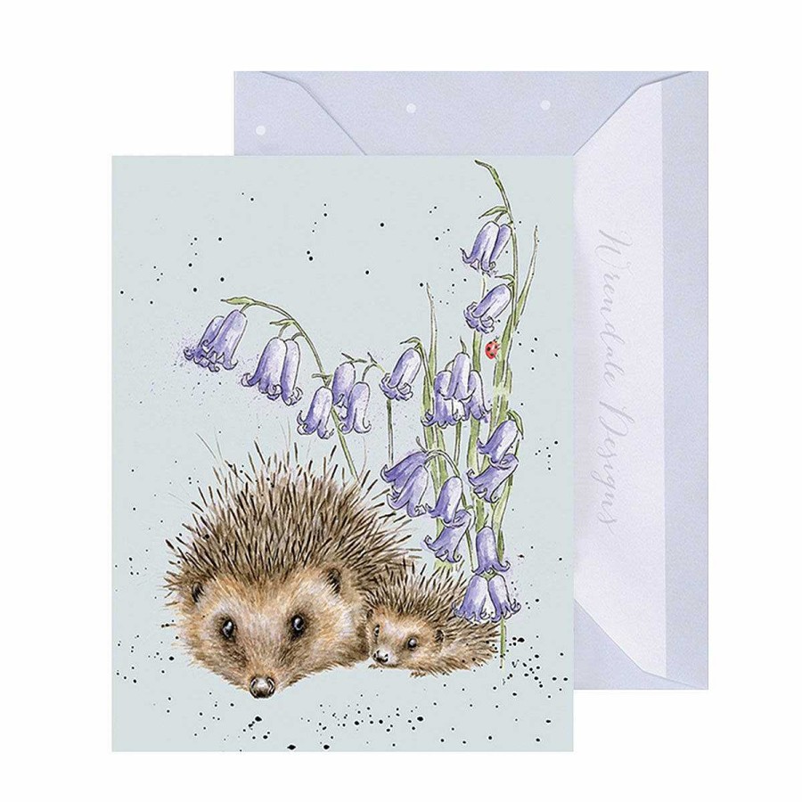 Mini Cards | Wrendale Wrendale 'Love And Hedgehugs' Hedgehog 9Cm Mini Card