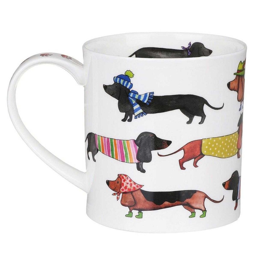 Pet Accessories | Dunoon Dunoon Dashing Dogs Sausage Dogs Orkney Shape Mug