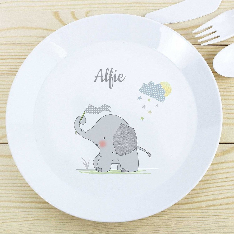 Personalised / Experience | Temptation Gifts Personalised Hessian Elephant Plastic Plate