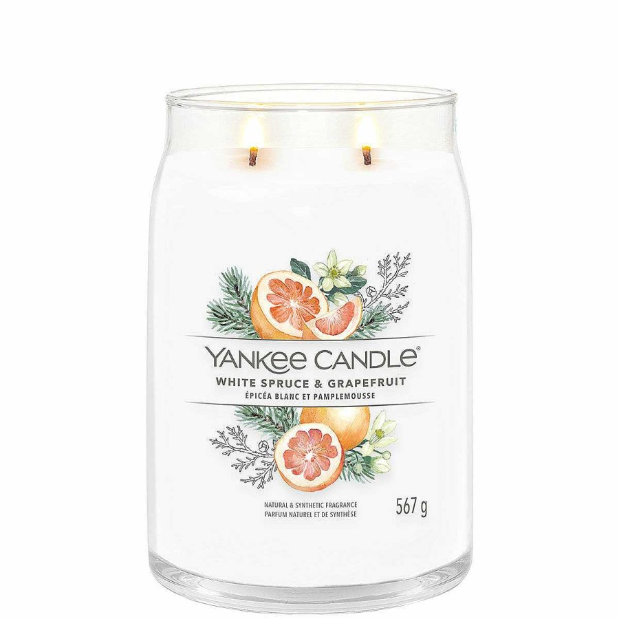 Jar Candles | Yankee Candle Yankee Candle White Spruce & Grapefruit Signature Large Jar Candle