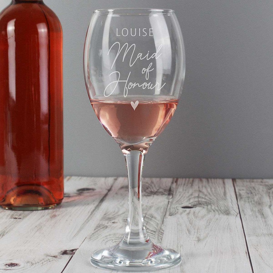 Personalised / Experience | Temptation Gifts Personalised Maid Of Honour Wine Glass