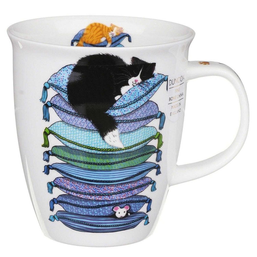 Pet Accessories | Dunoon Dunoon Sleepy Cats Blue Nevis Shape Mug