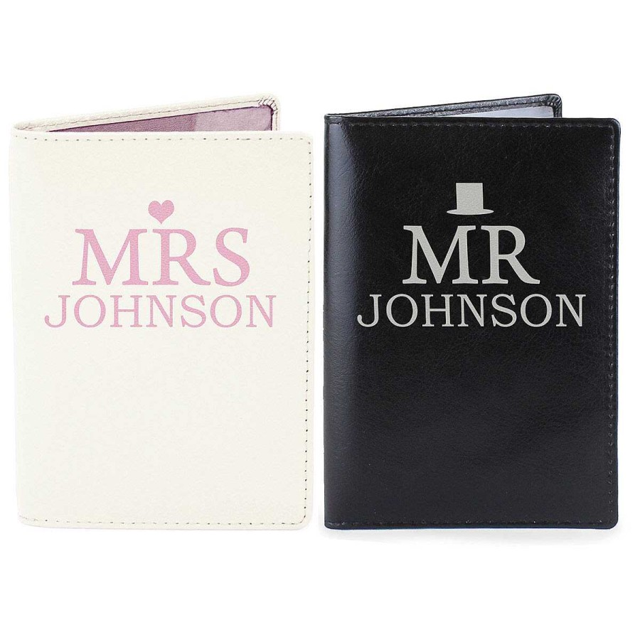 Mr & Mrs Gifts | Temptation Gifts Personalised Mr And Mrs Passport Holders Set