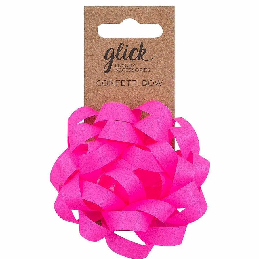 Bows | Glick Glick Neon Pink Confetti Bow