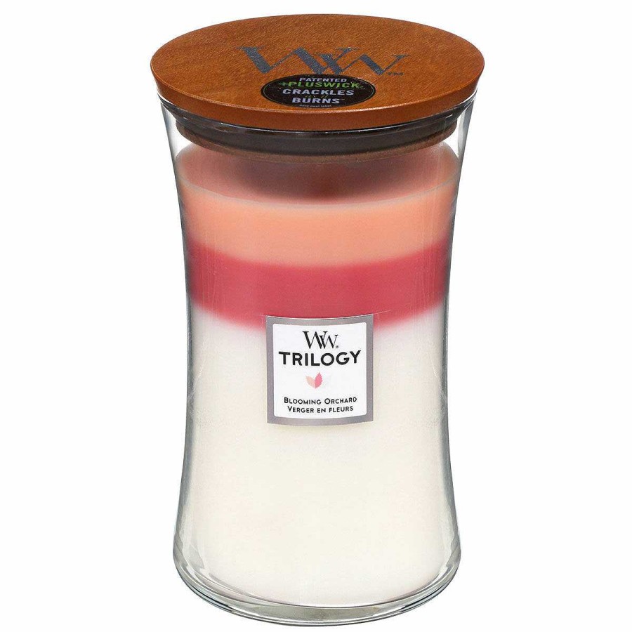 Glass Candles | WoodWick Woodwick Blooming Orchard Trilogy Large Hourglass Candle