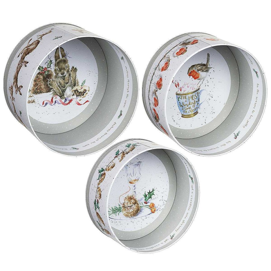 Gifts For Couples | Wrendale Wrendale Christmas Set Of 3 Nesting Cake Tins