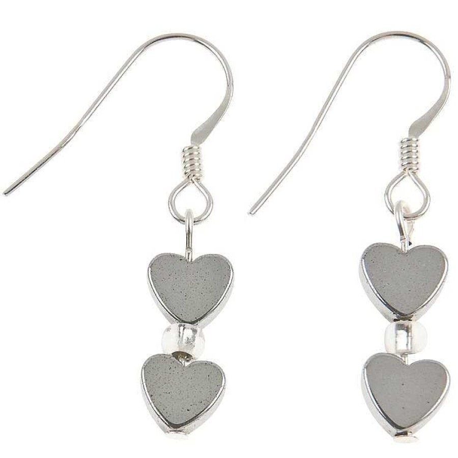 Bridal Jewellery | Carrie Elspeth Carrie Elspeth Mini Hematite Heart Earrings