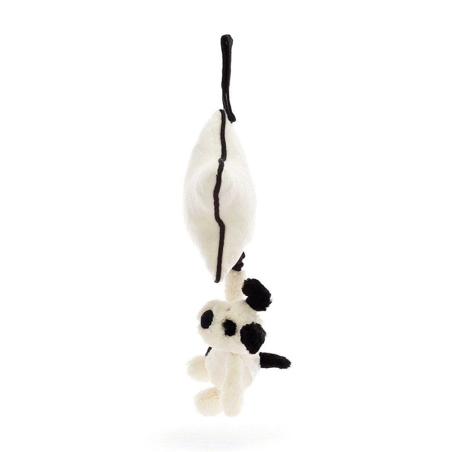 Baby Safe Toys | Jellycat Jellycat Bashful Black & Cream Puppy Musical Pull