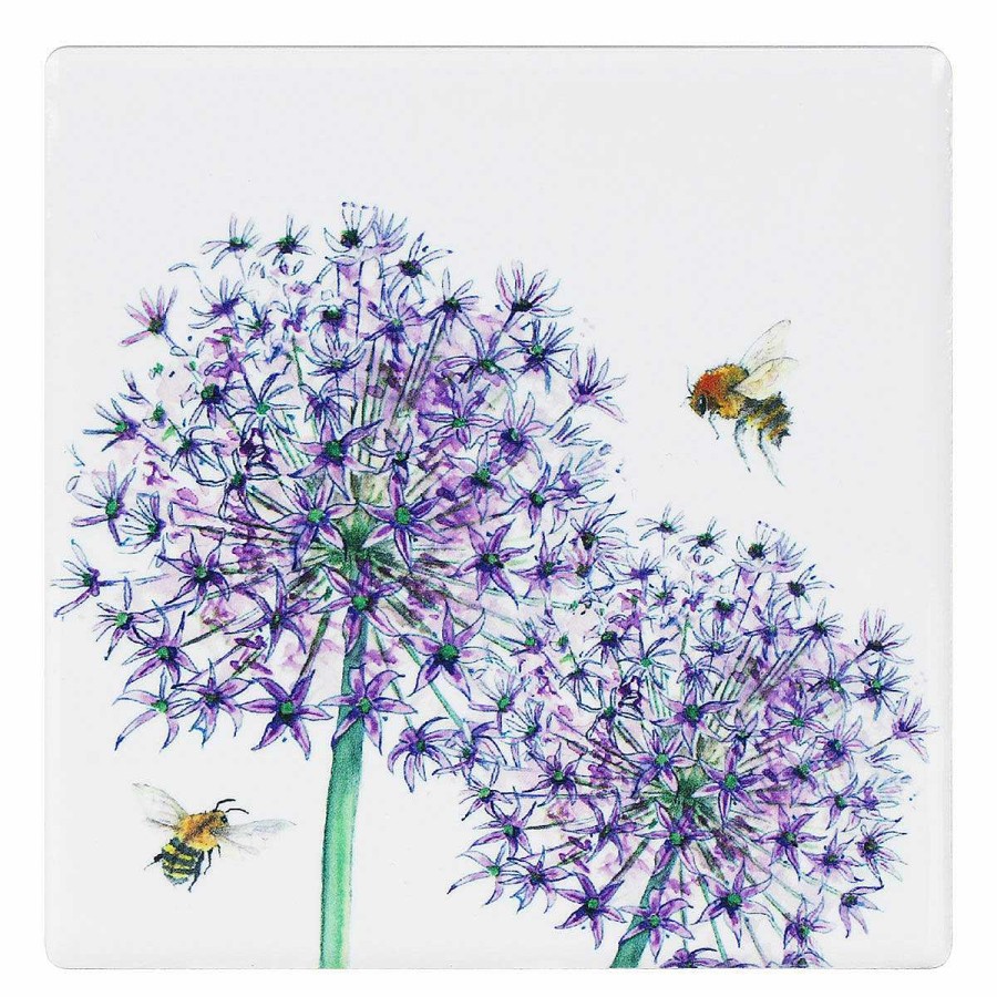 Coasters & Placemats | Temptation Gifts Bee-Tanical Allium Fine China Coaster