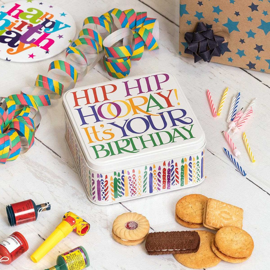 Gift Boxes | Emma Bridgewater Emma Bridgewater Rainbow Toast 'Birthday' Medium Square Tin