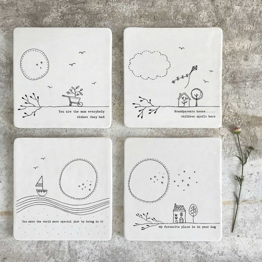 Grandmother | East of India East Of India 'Grandparents House' Porcelain Square Coaster