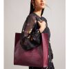 New In | Ted Baker Ted Baker Croccon Icon Large Deep Purple Croc Bag