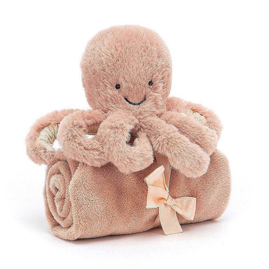 Baby Safe Toys | Jellycat Jellycat Coral Pink Odell Octopus Soother