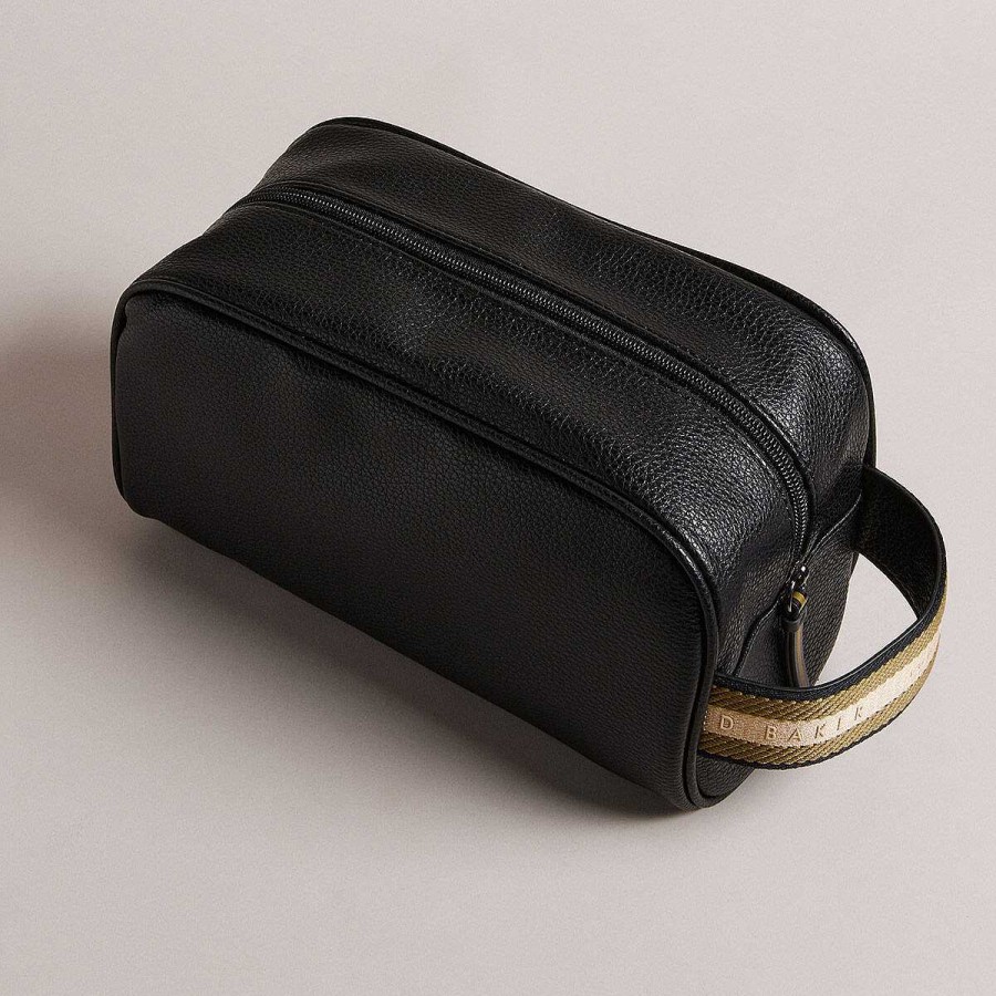 Wash Bags | Ted Baker Ted Baker Kaiiro Black Faux Leather Washbag