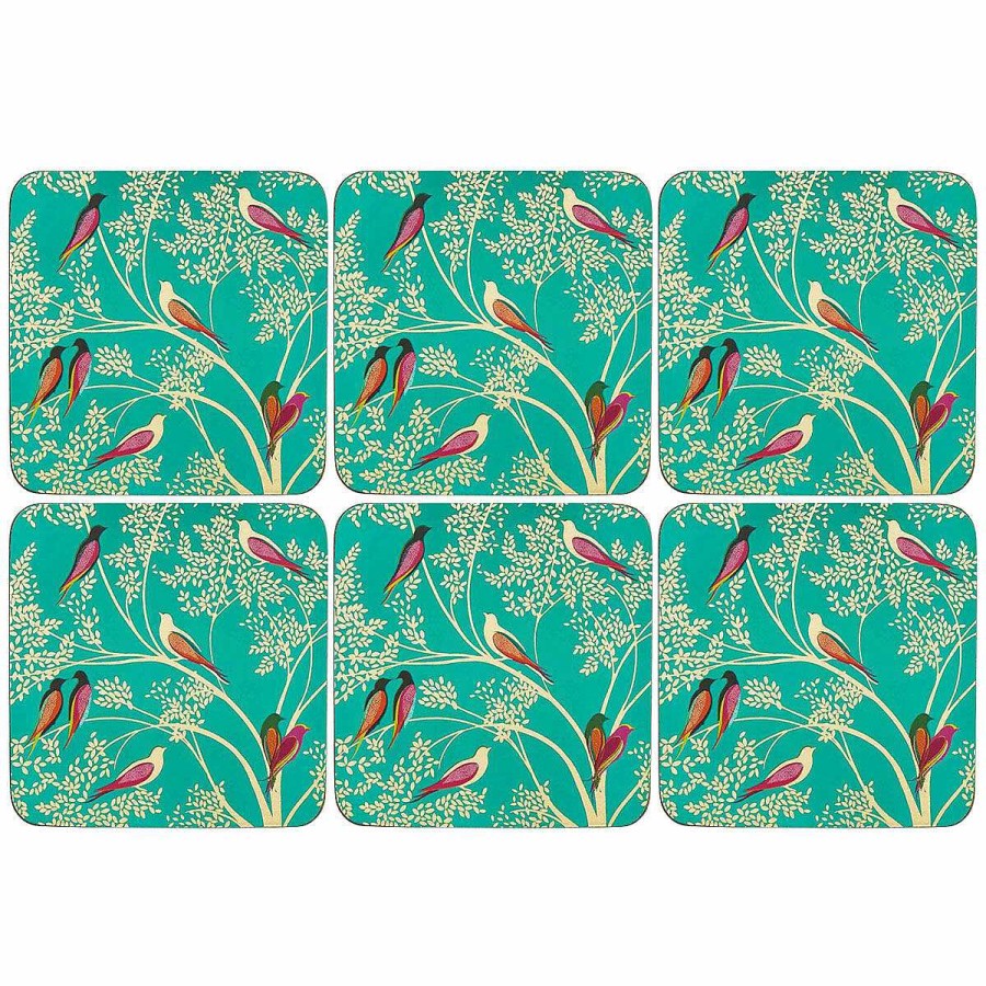 Coasters & Placemats | Sara Miller Sara Miller Chelsea Green Set Of Six Coasters