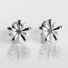 Earrings | Equilibrium Equilibrium Silver Plated Daisy Ice Loops Earrings