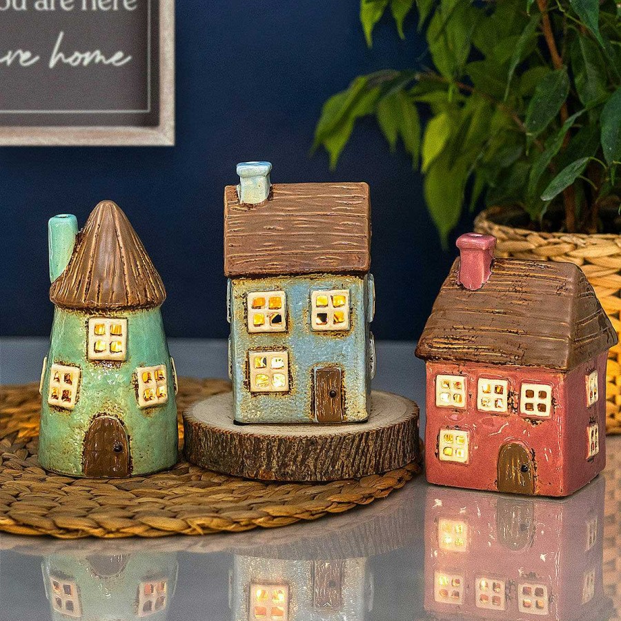 Candle Accessories | Village Pottery Village Pottery Pink Thatched House Tealight Holder