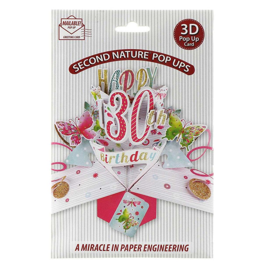 Age Cards | Second Nature Second Nature '30Th Birthday' Butterflies 3D Pop Up Card