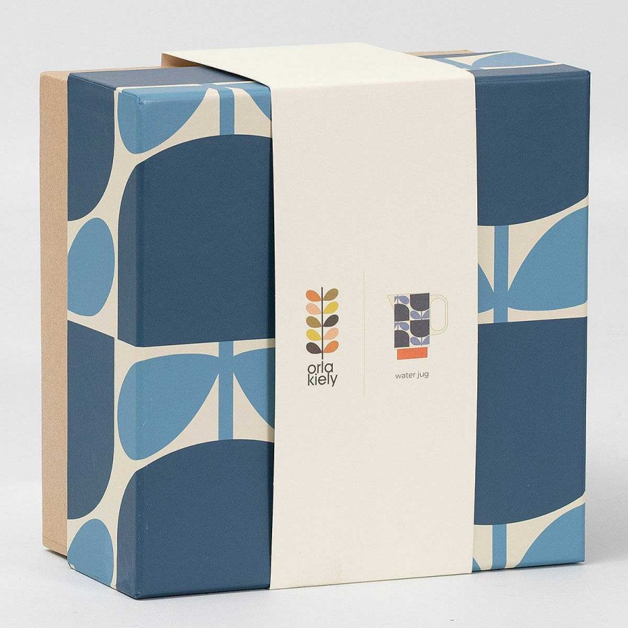 Jugs | Orla Kiely Orla Kiely Block Flower Navy Ceramic Water Jug