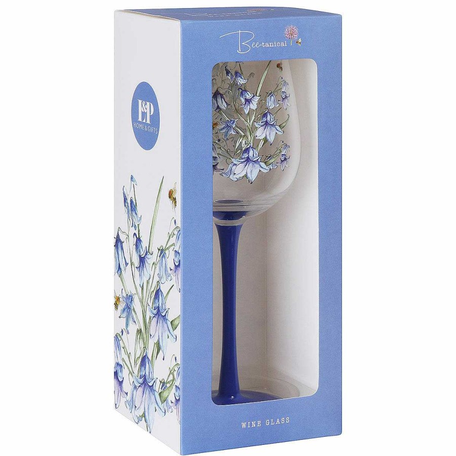 Wine Accessories | Temptation Gifts Bee-Tanical Bluebells Wine Glass