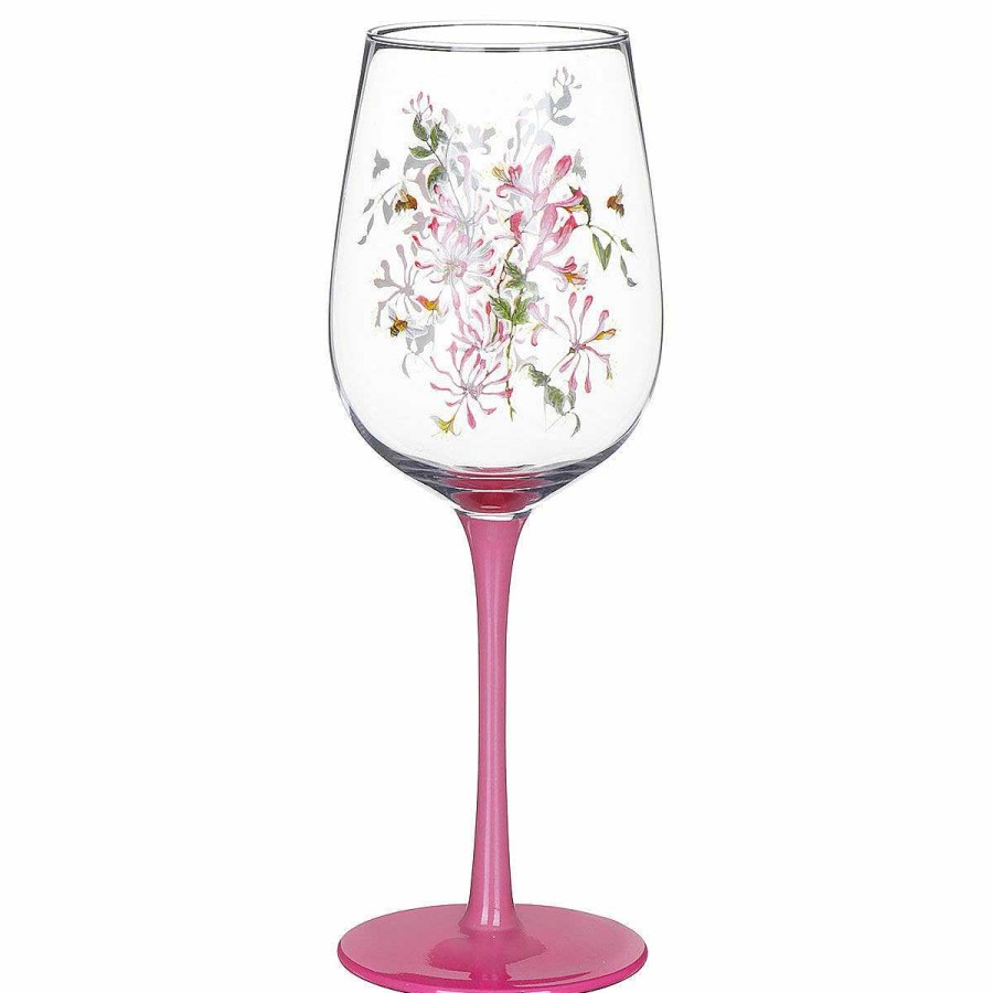 Glassware | Temptation Gifts Bee-Tanical Honeysuckle Wine Glass