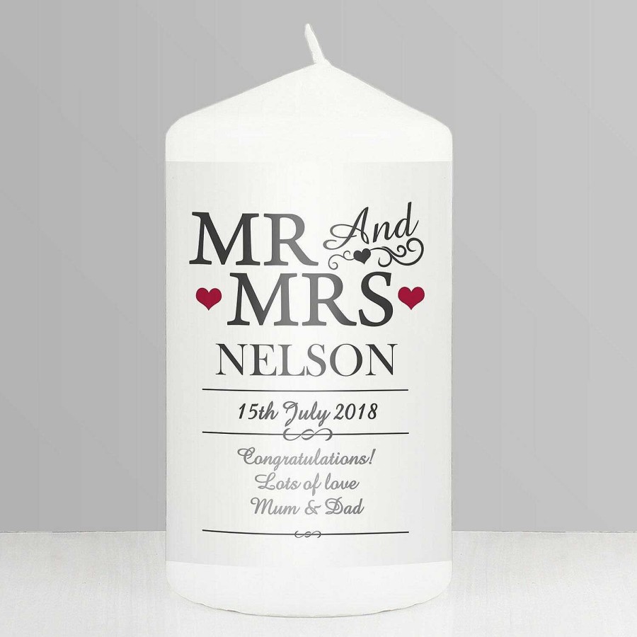 Mr & Mrs Gifts | Temptation Gifts Personalised Mr And Mrs Candle