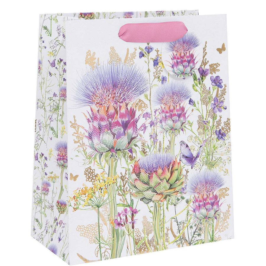 Large Gift Bags | Glick Glick Pizazz Thistle & Artichoke Large Gift Bag