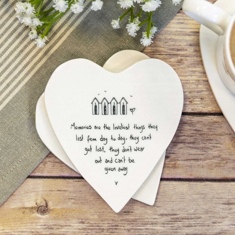 Coasters & Placemats | East of India East Of India 'Memories Are The Loveliest Things' Heart Shaped Coaster