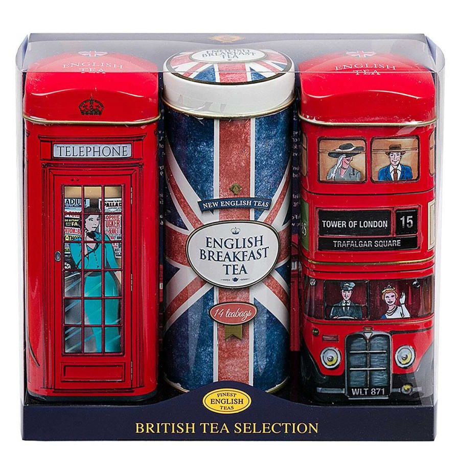 Tea | New English Teas New English Teas Best Of British Set Of 3 Tins Tea Gift Set