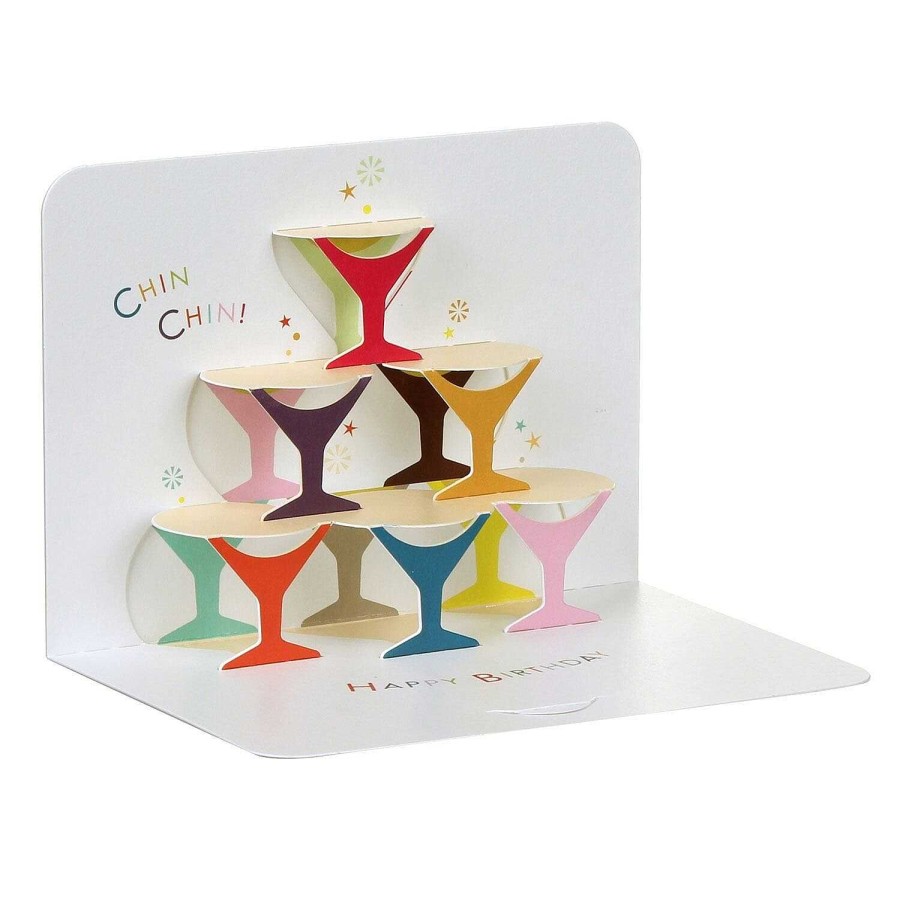 Cards For Him | The Art File The Art File Glasses Of Wine Happy Birthday 3D Card