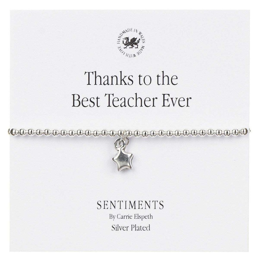 Keepsake Gifts | Carrie Elspeth Carrie Elspeth 'Thanks To The Best Teacher Ever' Sentiment Bracelet