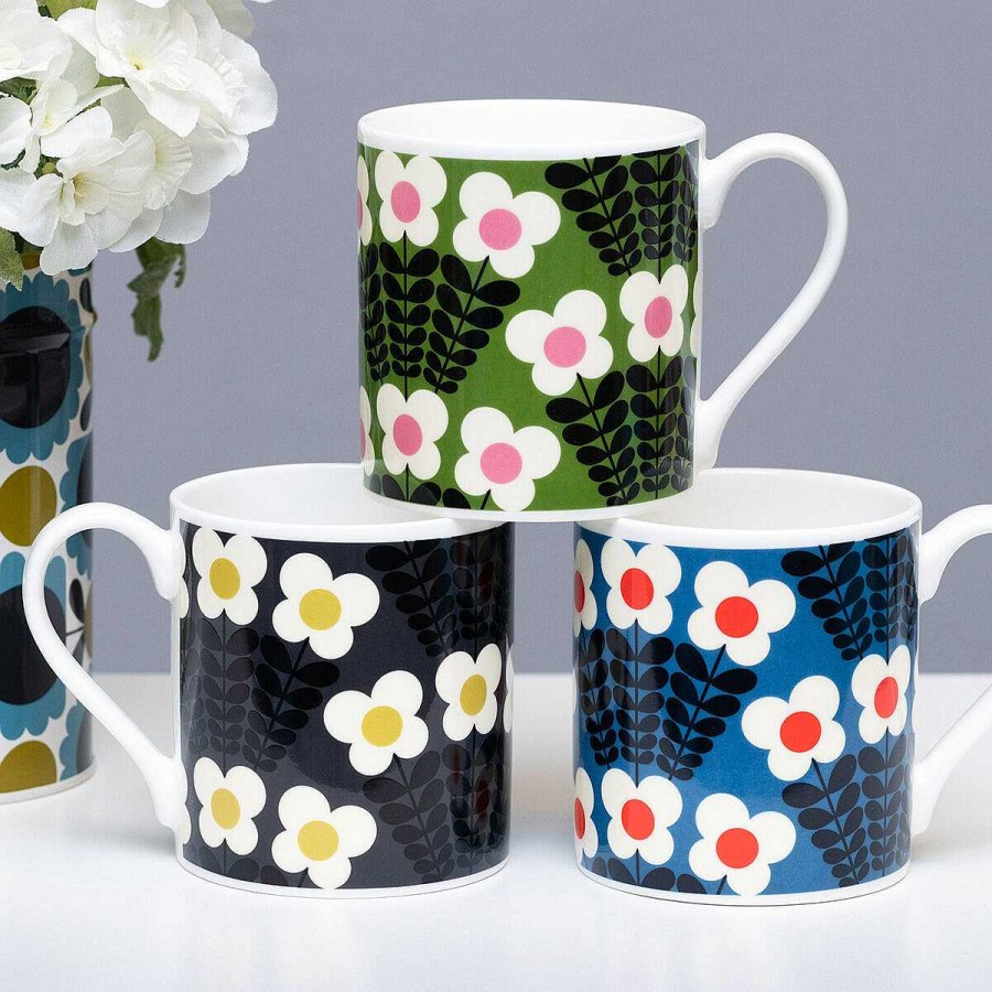 Girlfriend | Orla Kiely Orla Kiely Blue Bunch Of Stems Large Mug