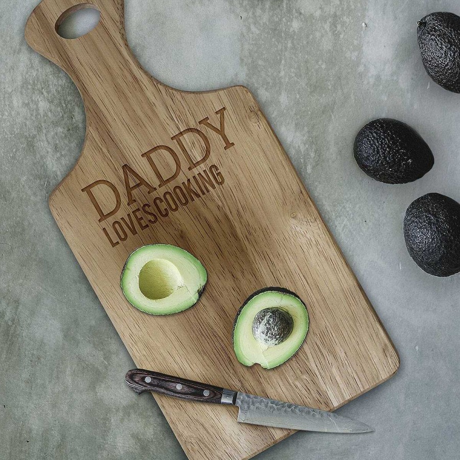 Chopping Boards & Worktop Savers | Temptation Gifts Personalised 'Free Text' Wooden Paddle Chopping Board