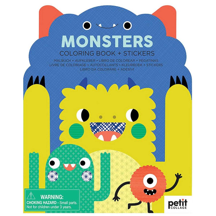 Books & Education | Petit Collage Petit Collage Colouring Book And Monster Stickers