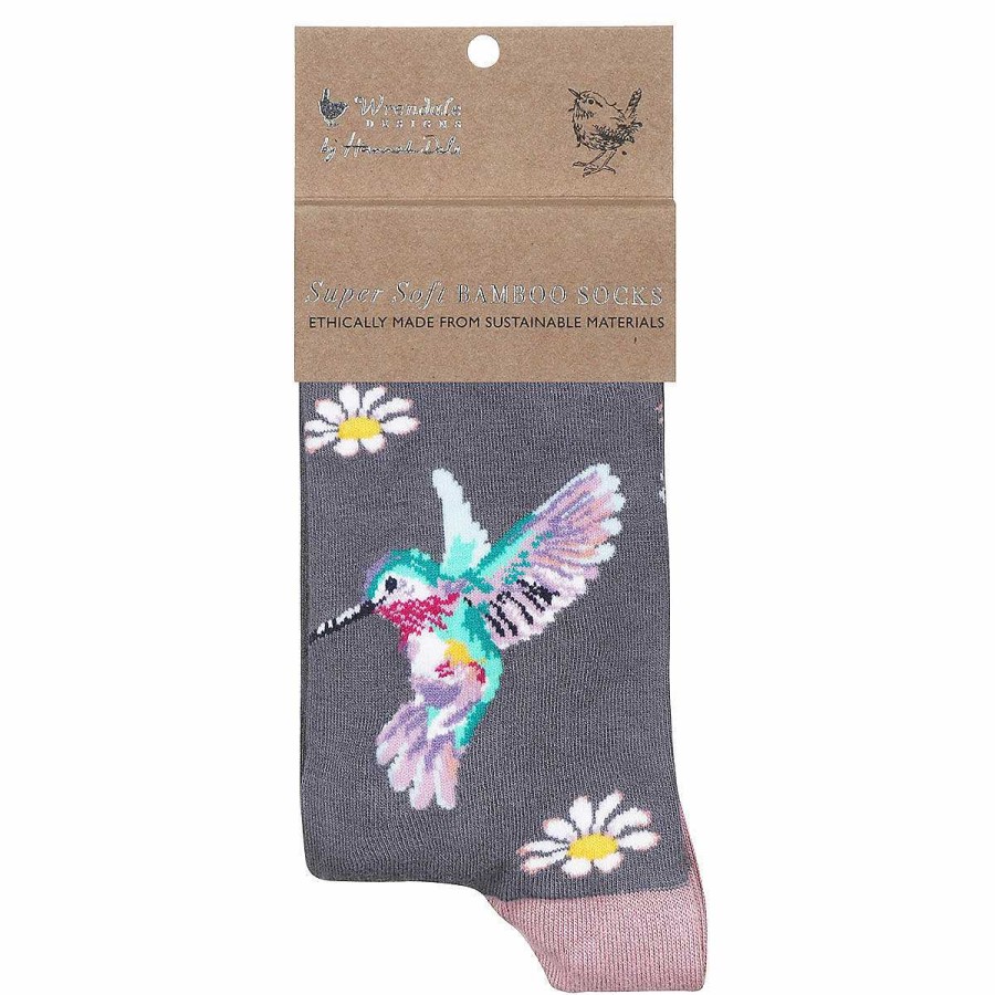 New In | Wrendale Wrendale 'Wisteria Wishes' Hummingbird Purple Women'S Bamboo Socks