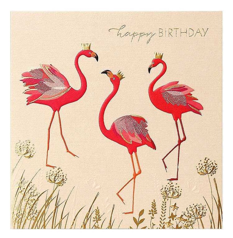 Cards For Her | Sara Miller Sara Miller Flamingo Trio Birthday Card