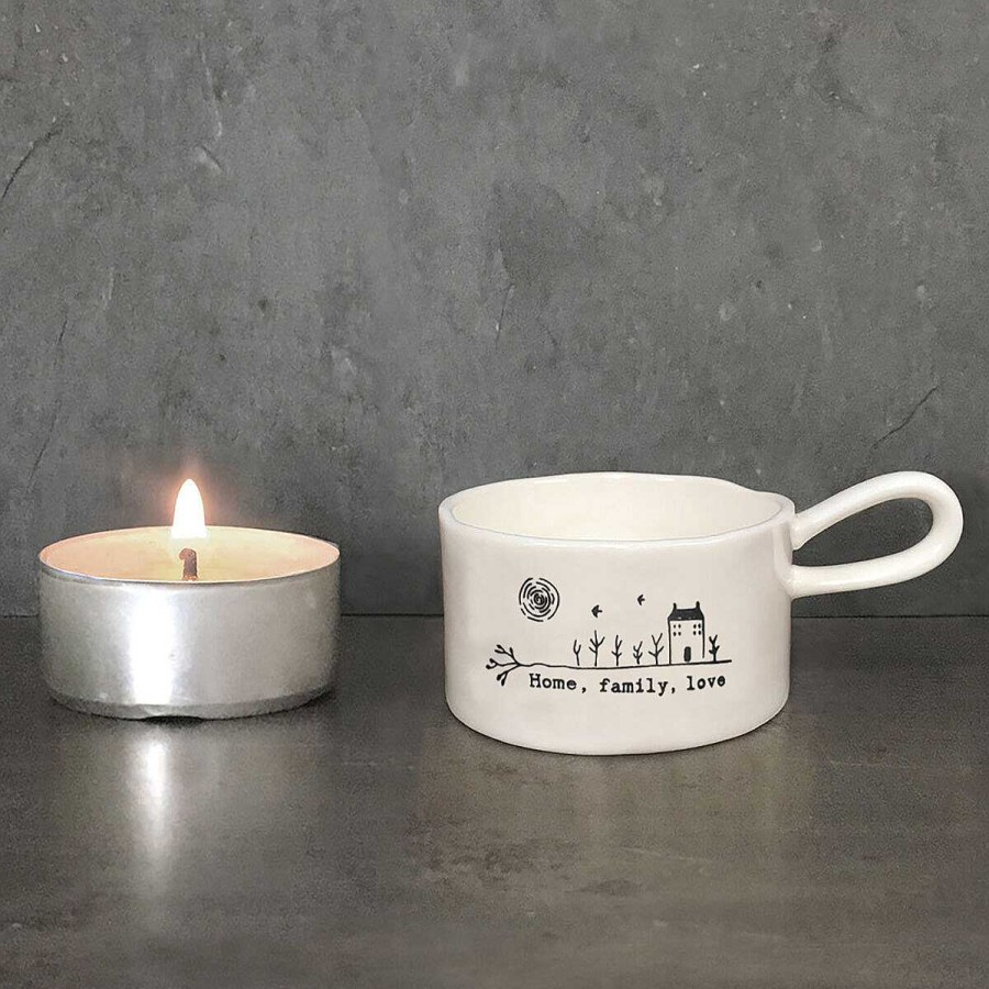 Candle Accessories | East of India East Of India Home, Family, Love Handled Tea Light Holder