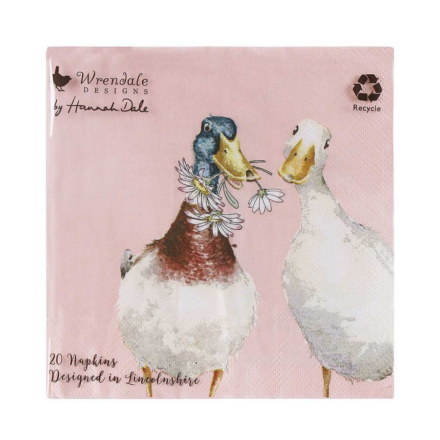 Lunch & Picnic | Wrendale Wrendale Not A Daisy Goes By Duck Set Of 20 Cocktail Napkins