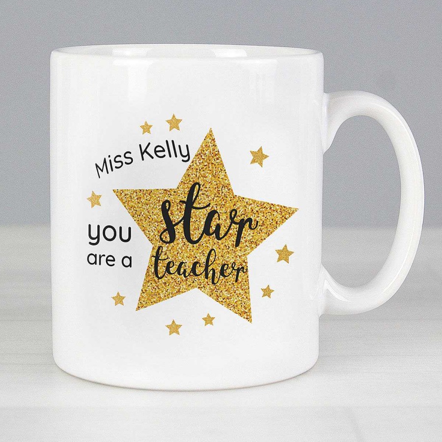 Personalised Gifts | Temptation Gifts Personalised Star Teacher'S Mug