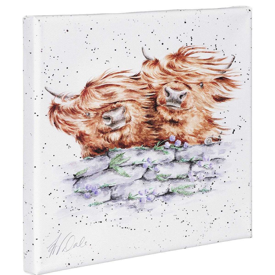 Art Prints | Wrendale Wrendale 'Blown Away' Highland Cow Small Canvas ...