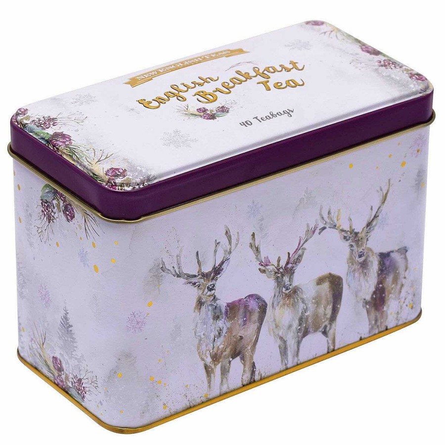 Tea | New English Teas New English Teas Three King'S Stags Tea Tin With 40 English Breakfast Tea Bags