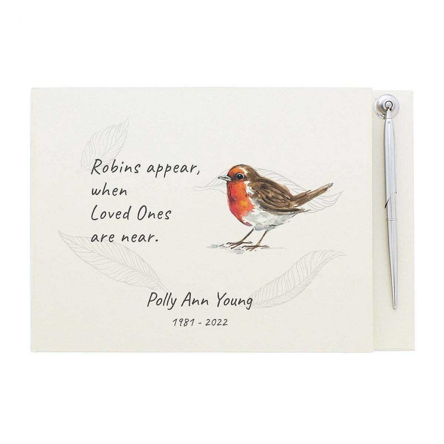 New In | Temptation Gifts Personalised 'In Loving Memory' Hardback Guest Book With Pen