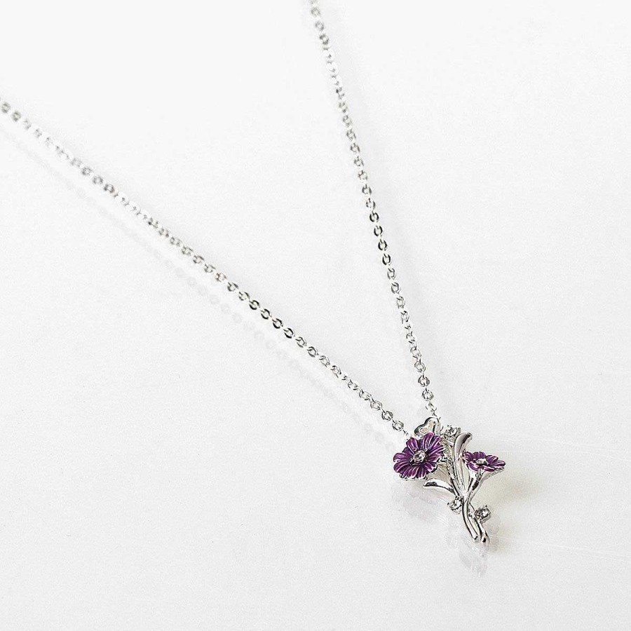 Necklaces | Equilibrium Equilibrium Silver Plated Gerbera Daisy Necklace