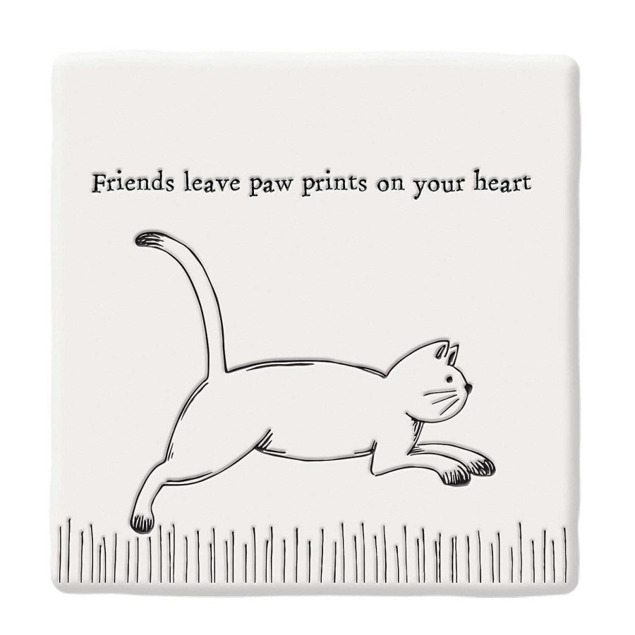 Coasters & Placemats | East of India East Of India 'Paw Prints On Your Heart' Square Coaster