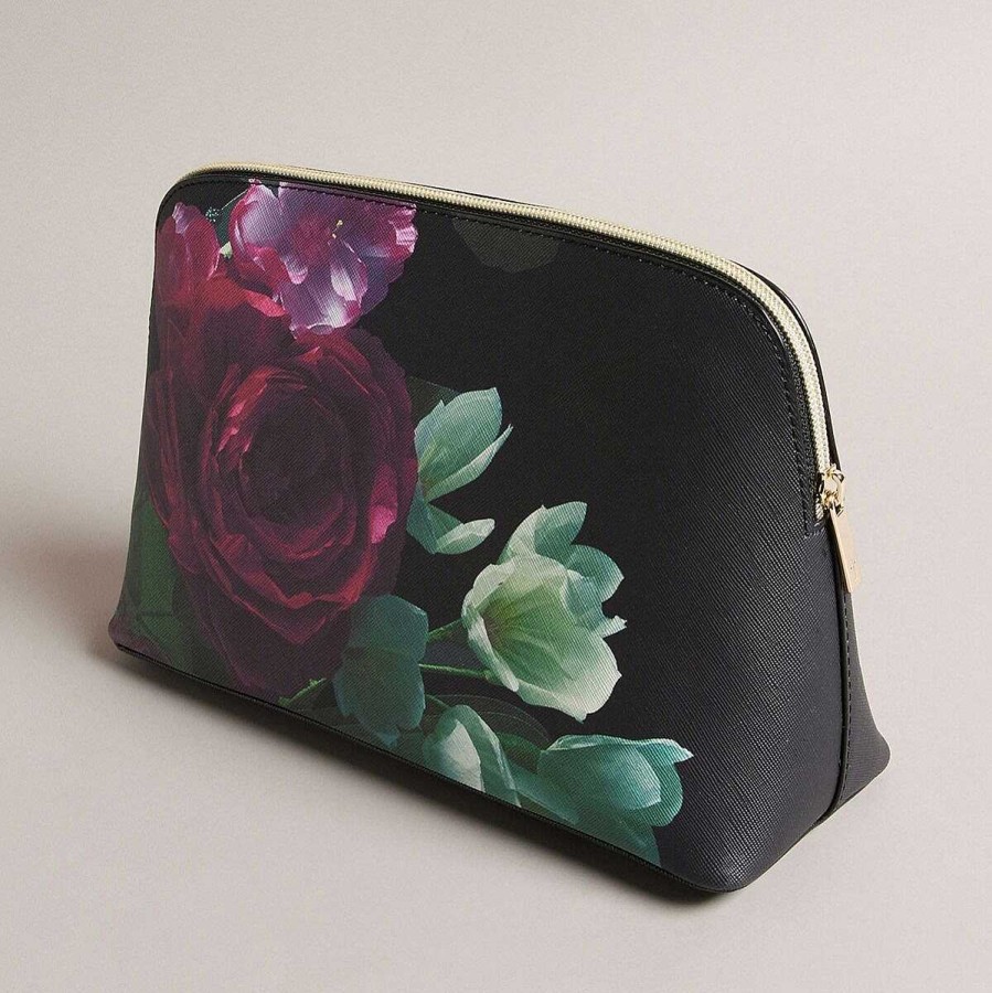 New In | Ted Baker Ted Baker Papiee Black Floral Wash Bag